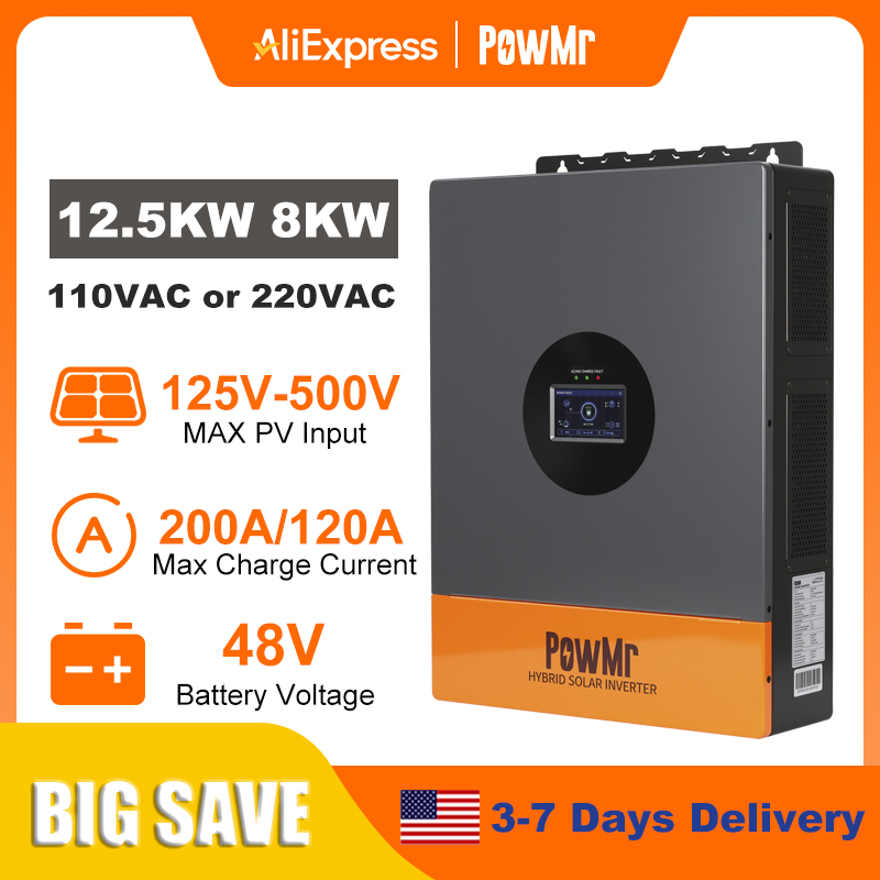PowMr 12.5KW 8KW Split Phase I - Drone Solar Charger ulasan dan harga