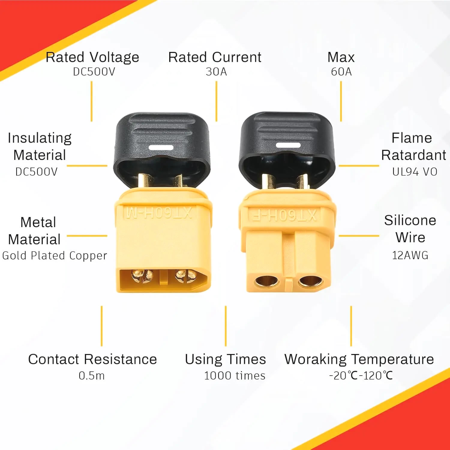 XT60 Connector Plug with Sheat - Drone Battery Adapter ulasan dan harga
